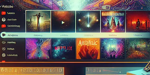 A cozy home office with a computer displaying vibrant Japanese adult video thumbnails and research materials.